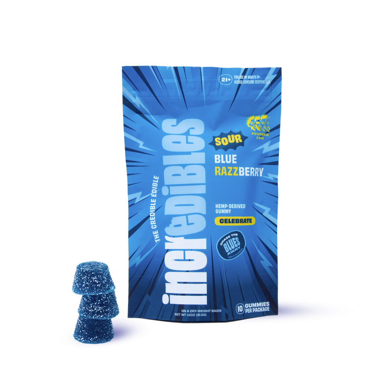 Sour Blue Razzberry Gummies 10MG